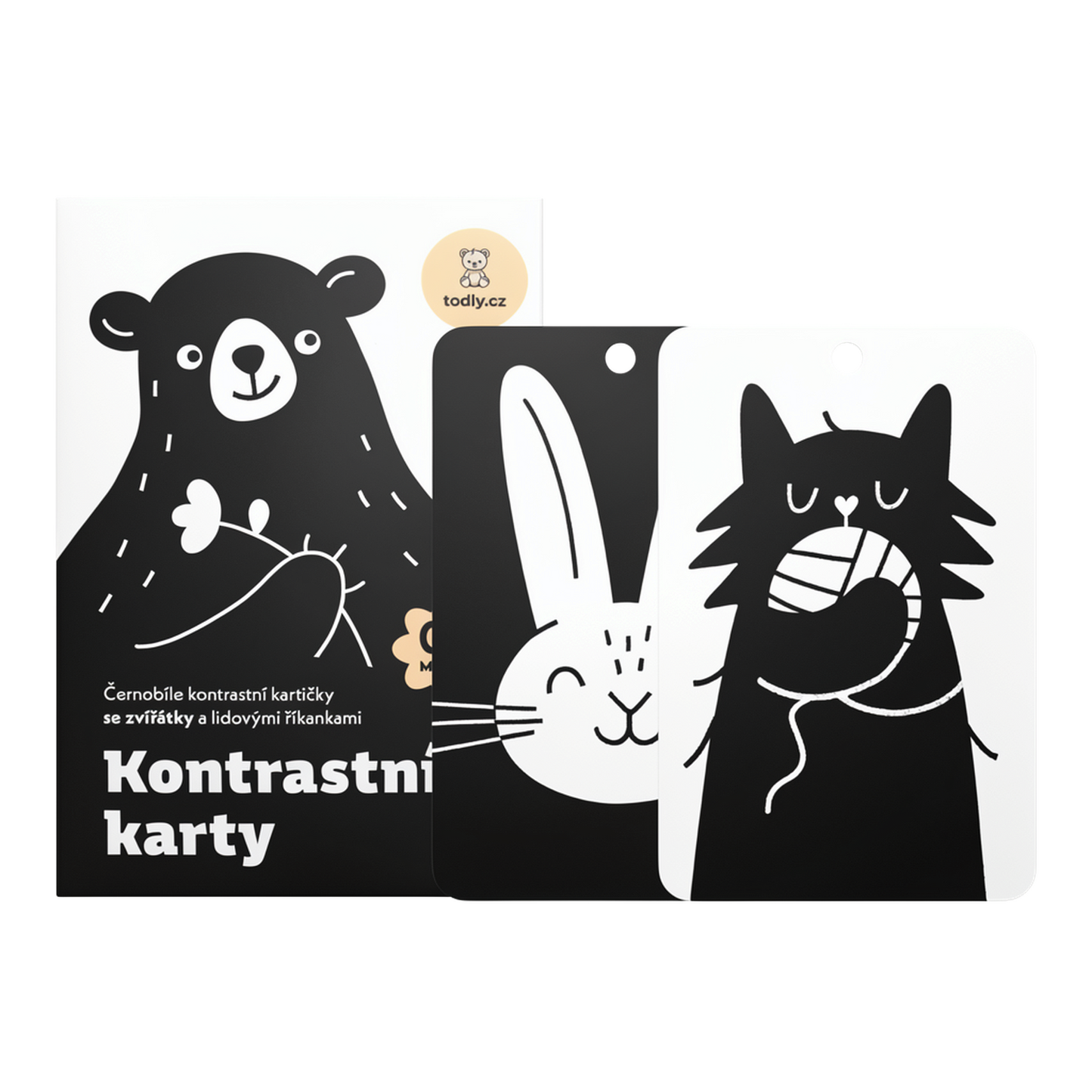 Kontrastní kartičky se zvířátky