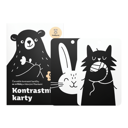 Kontrastní kartičky se zvířátky