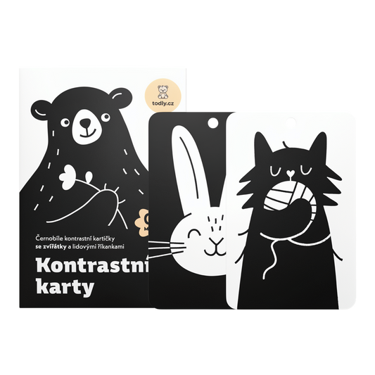 Kontrastní kartičky se zvířátky